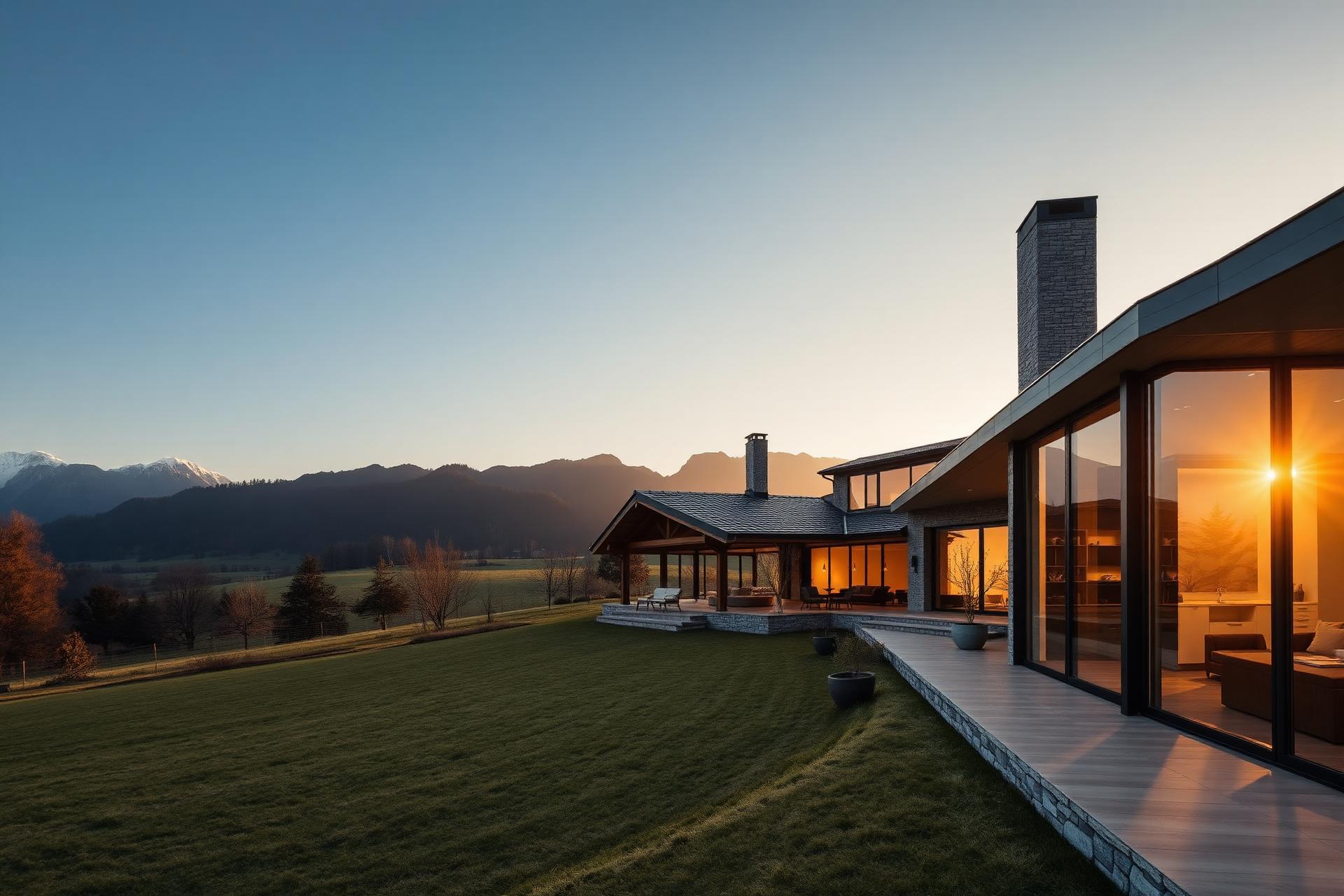 Modernes Landhaus mit Bergblick in Oberösterreich
